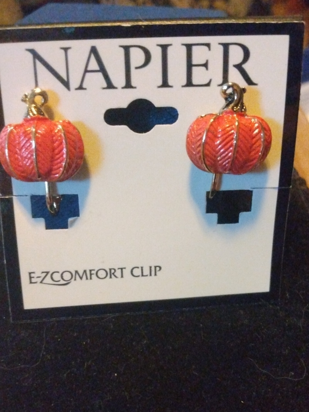 Pumpkin Earrings Clip On